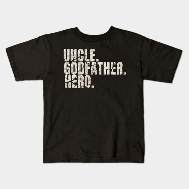 Uncle T Shirt Cool godfather hero family gift Kids T-Shirt by Grabitees